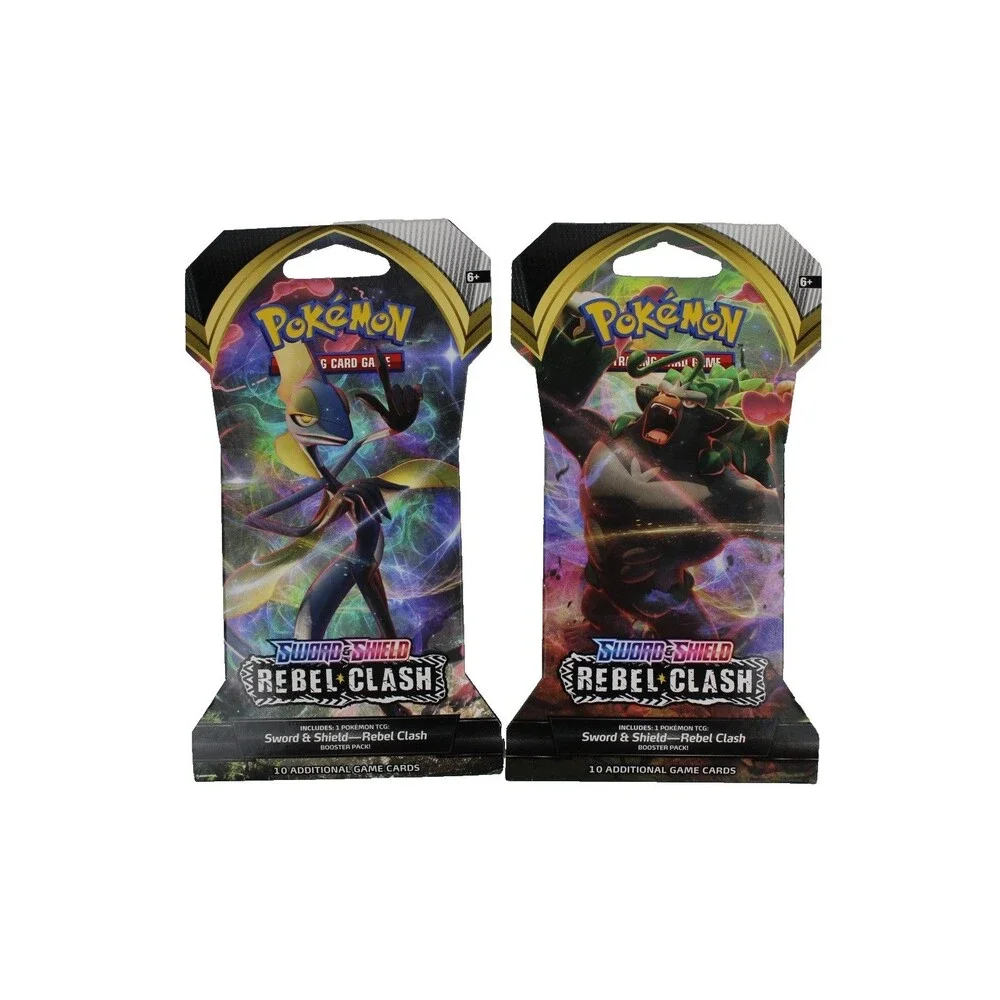 Pokemon TCG Sword & Shield Rebel Clash Sleeved 2 Booster Packs! Both Blisters!